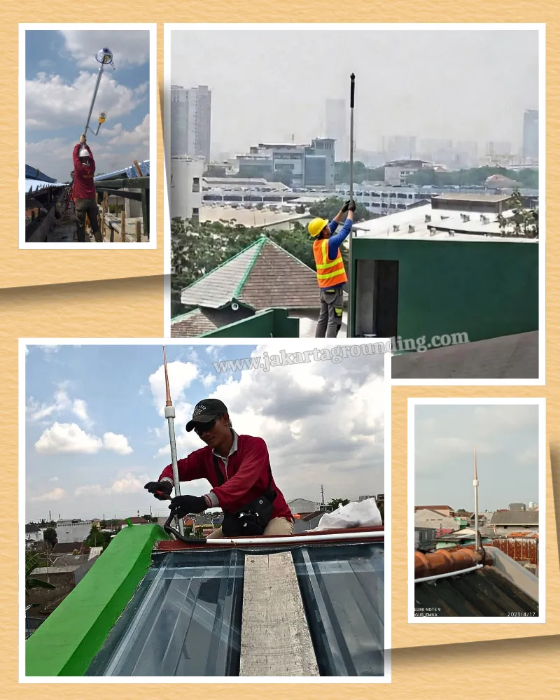 Pemasangan Penangkal Petir elektrostais KURN dan konvensionla tombak di Jakarta