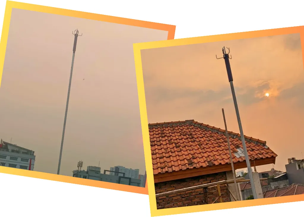 Pemasangan penangkal petir elektrostatis Blue Current