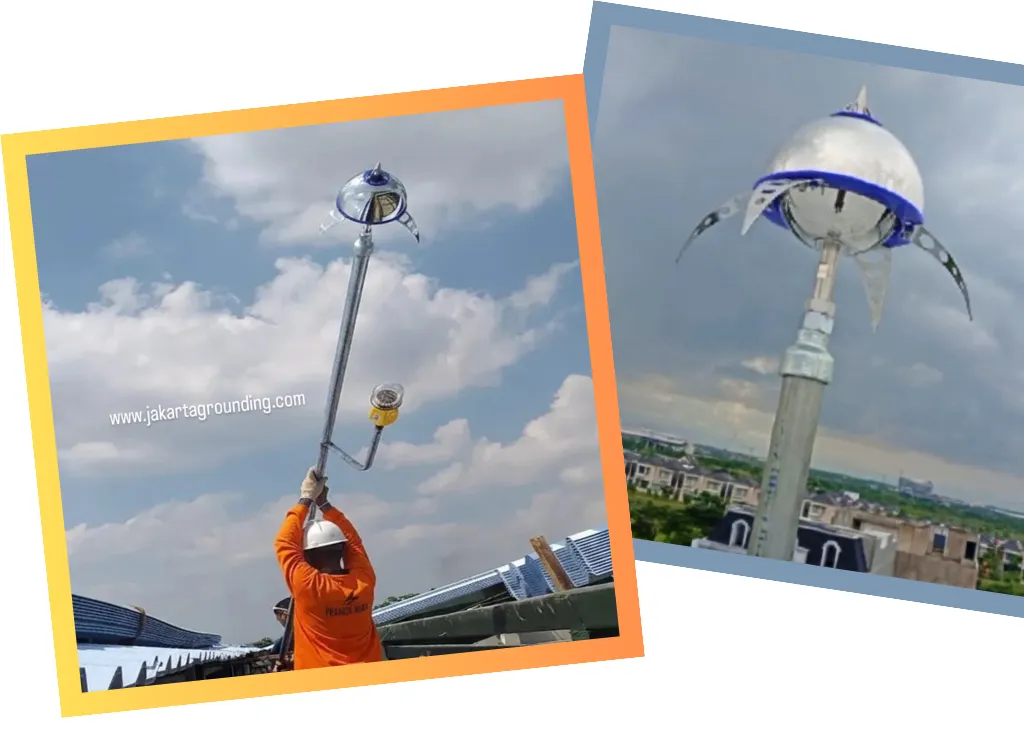 Pemasangan penangkal petir elektrostatis Viking