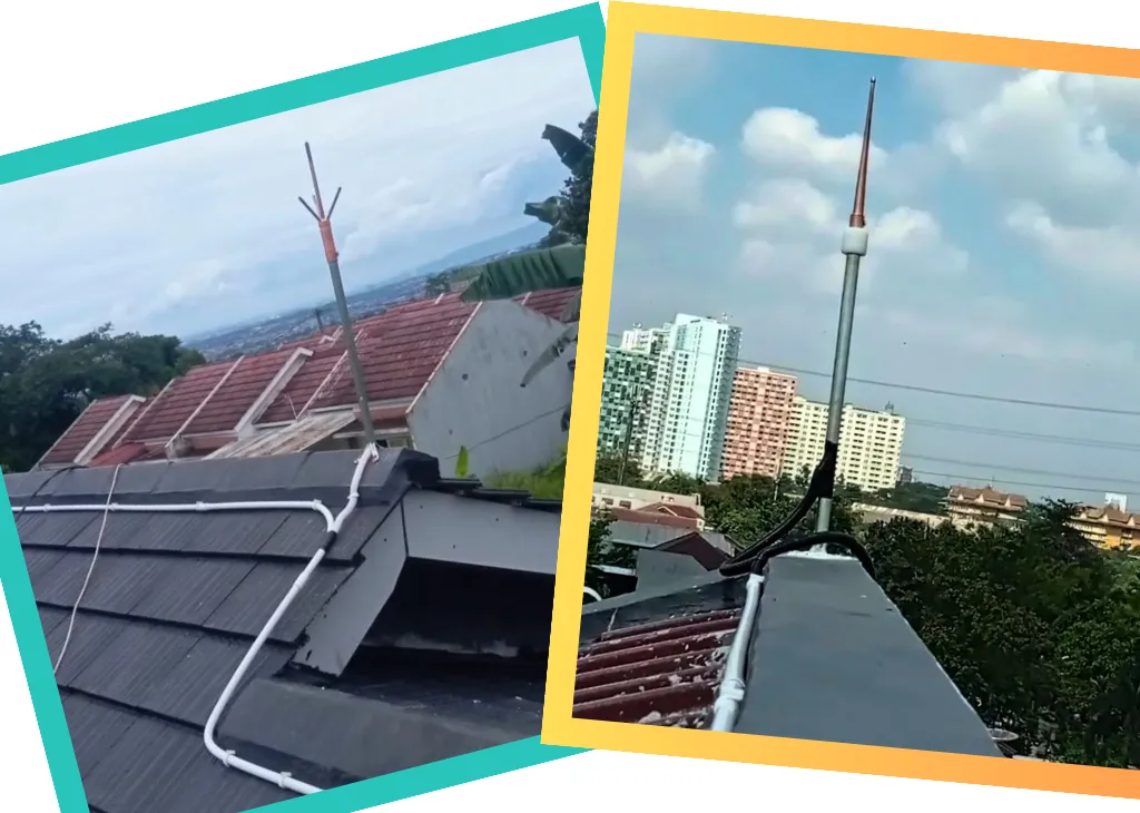 penangkal petir konvensionla tombak dan trisula